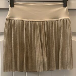 Chic Tan Pleated Mini Skirt